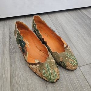 Beverly Feldman Vintage Suede Cork Cactus Flats  Rare 🌵